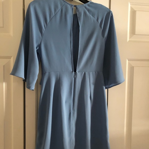 TOP SHOP TIE FRONT MINI DRESS: BLUE 4 US - Picture 3 of 5
